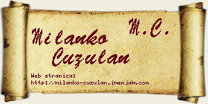 Milanko Ćuzulan vizit kartica